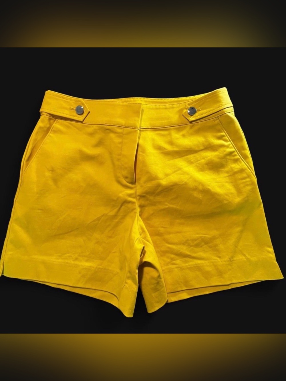 LOFT Bright Yellow High-Rise Bermuda Shorts